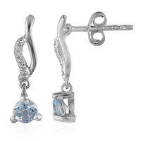 Pendientes en plata con Topacio azul cielo