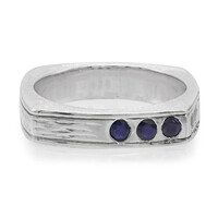 Anillo de hombre en plata con Zafiro azul