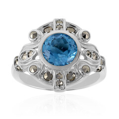 Anillo en plata con Topacio azul suizo (Annette classic)