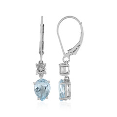 Pendientes en plata con Topacio azul cielo