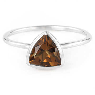 Anillo en plata con Cuarzo cognac