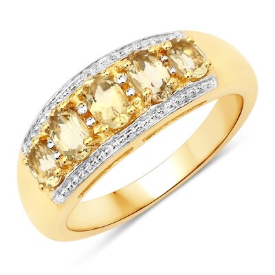 Anillo en plata con Berilo amarillo