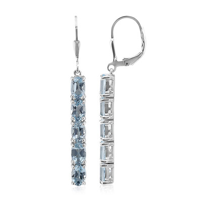 Pendientes en plata con Topacio azul cielo