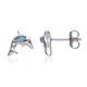 Pendientes en plata con Larimar