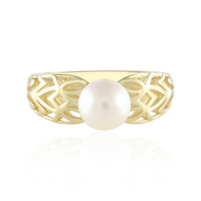 Anillo en oro con Perla blanca Freshwater (Ornaments by de Melo)