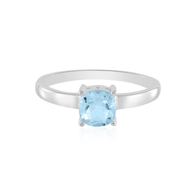 Anillo en plata con Topacio azul cielo