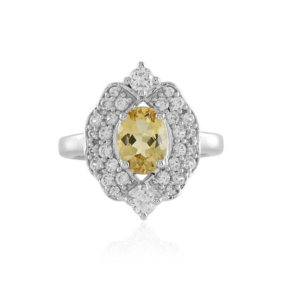 Anillo en plata con Berilo amarillo