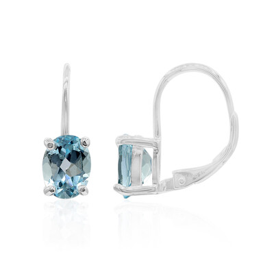 Pendientes en plata con Topacio azul cielo