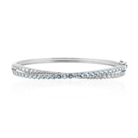 Brazalete en plata con Topacio azul cielo