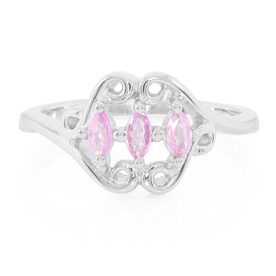 Anillo en plata con Zafiro de Ceilán rosa