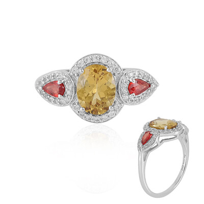 Anillo en plata con Berilo amarillo