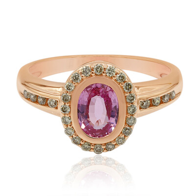 Anillo en oro con Zafiro rosado (Annette)