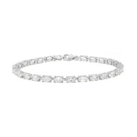 Brazalete en plata con Topacio blanco