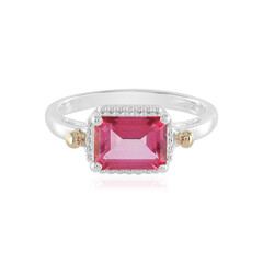 Anillo en plata con Topacio rosa (Granulieren)