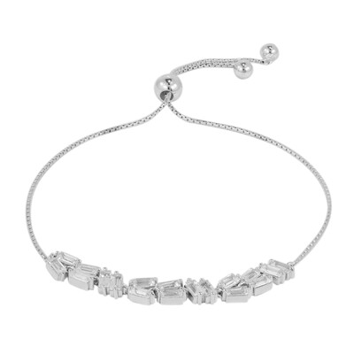 Brazalete en plata con Topacio blanco