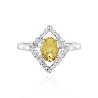 Anillo en plata con Berilo amarillo