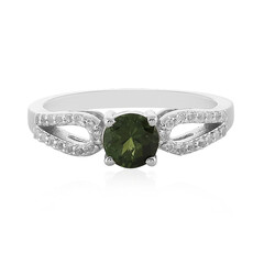 Anillo en plata con Turmalina verde