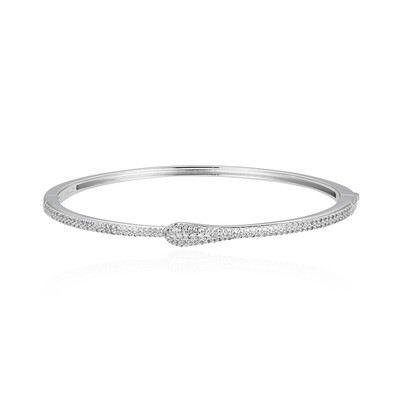 Brazalete en plata con Topacio blanco