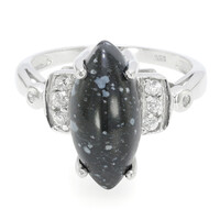 Anillo en plata con Obsidiana Copo de Nieve