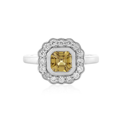 Anillo en plata con Zircón amarillo