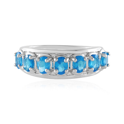 Anillo en plata con Apatita azul neón