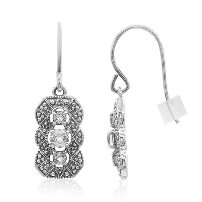 Pendientes en plata con Topacio blanco