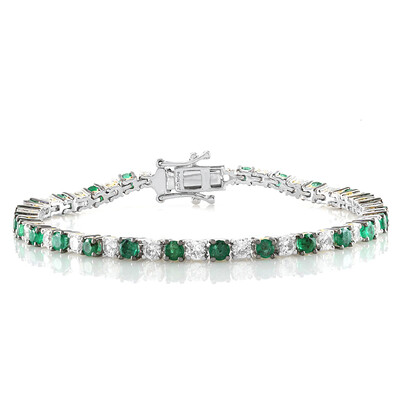 Brazalete en plata con Esmeralda de Zambia (Gems en Vogue)