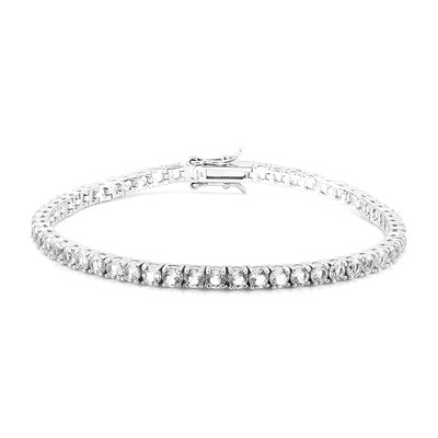 Brazalete en plata con Topacio blanco