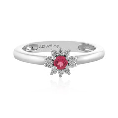 Anillo en plata con Espinela rosa