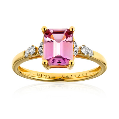 Anillo en oro con Diáspora rosa (AMAYANI)