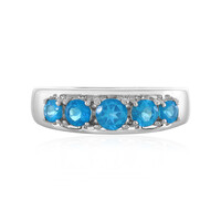 Anillo en plata con Apatita azul neón