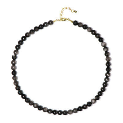 Collar en plata con Obsidiana plateada