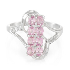 Anillo en plata con Zafiro de Ceilán rosa