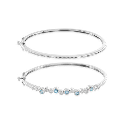 Brazalete en plata con Topacio azul suizo