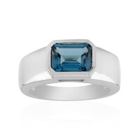 Anillo en plata con Topacio azul de Londres (Pallanova)