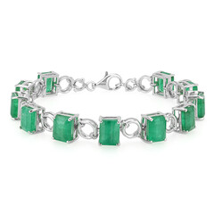 Brazalete en plata con Esmeralda de Sao Francisco