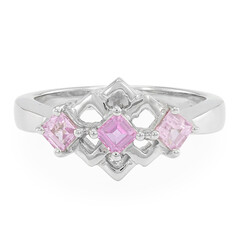 Anillo en plata con Zafiro de Ceilán rosa