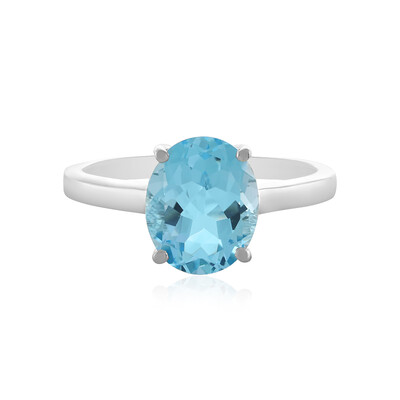 Anillo en plata con Topacio azul cielo