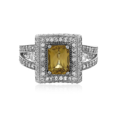 Anillo en plata con Zircón amarillo