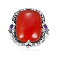 Anillo en plata con Ágata roja