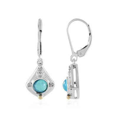 Pendientes en plata con Ópalo azul de Etiopía (Granulieren)