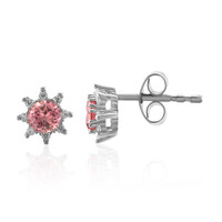 Pendientes en plata con Turmalina rosa