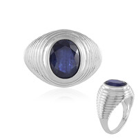 Anillo en plata con Zafiro azul de Madagascar