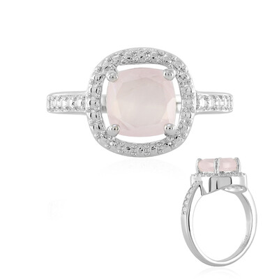 Anillo en plata con Cuarzo rosa