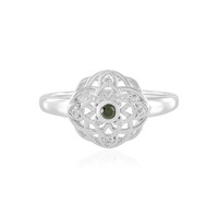 Anillo en plata con Diamante verde I2