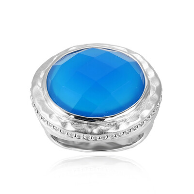 Anillo en plata con Ágata azul