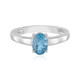 Anillo en plata con Topacio azul suizo