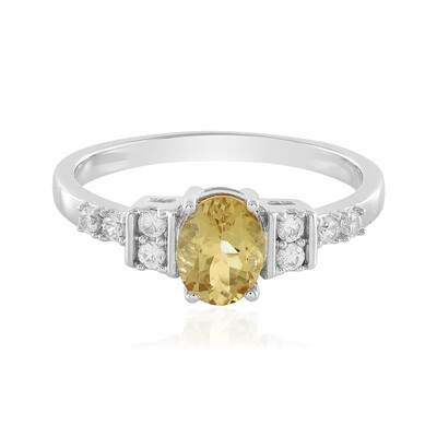 Anillo en plata con Berilo amarillo