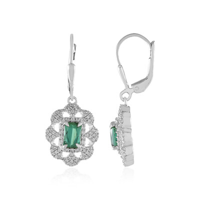 Pendientes en plata con Turmalina verde Benedito