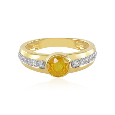 Anillo en plata con Zafiro amarillo de Madagascar